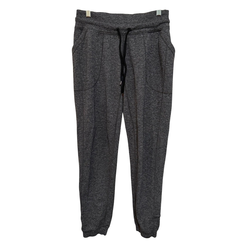 Lululemon Women Joggers 6 Grey Heathered Drawstring Pockets Yoga Core Athleisure